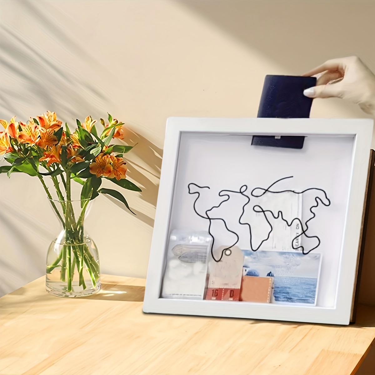 Travel Adventure Archive Box Ticket Shadow Box Picture Frame for Wall