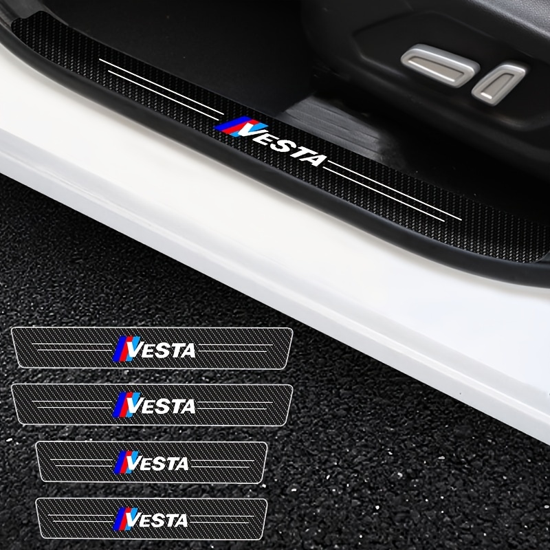 4 Stück Autoaufkleber, Anti-kratz-türschweller-schutz Für Lada Vesta Logo  Auto-schwelle Schutz Carbon Fiber Styling, Sparen Sie Geld Bei Temu