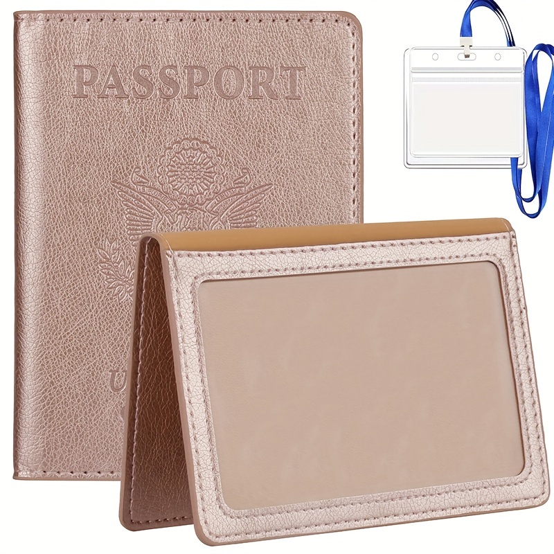 Travel Document Organizer - RFID Passport Wallet Case Family Holder Id  Wristlet (Rose Gold) : : Clothing & Accessories