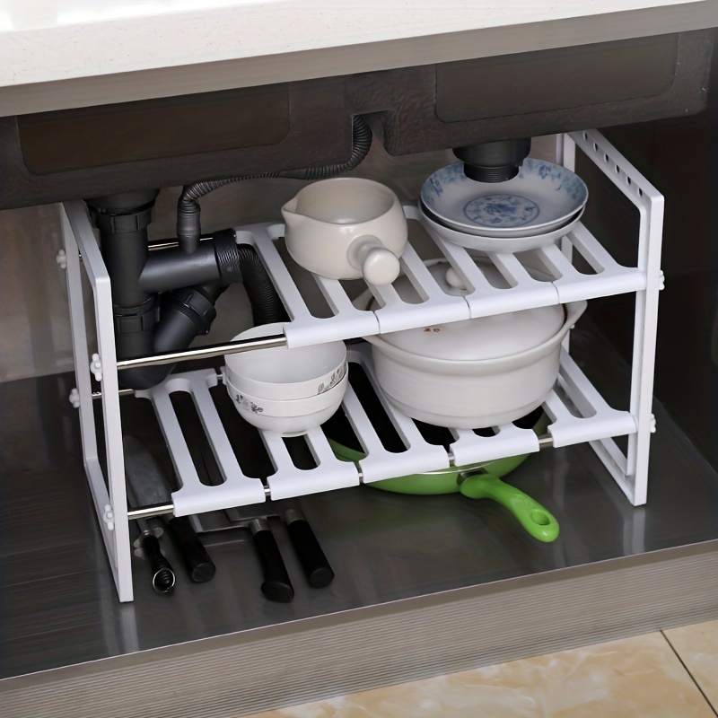 Stainless Steel Retractable Kitchen Sink Shelf Double decker - Temu