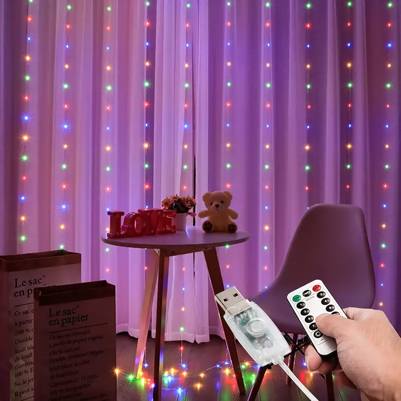 Guirlandes Lumineuses À LED, Lumières De Rideau De Noël