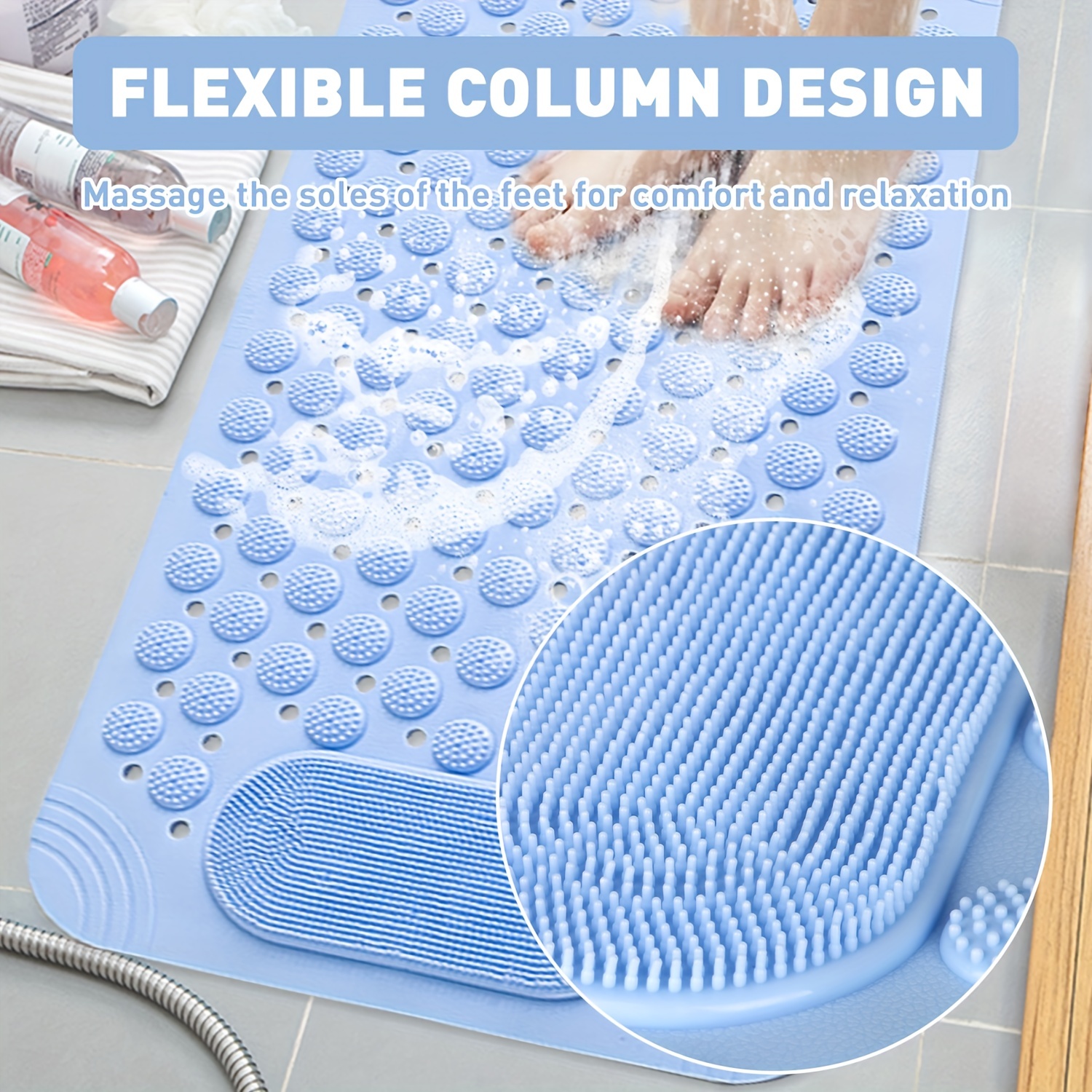 Anti slip Shower Stall Mat Shower Room Mats With Drain Holes - Temu