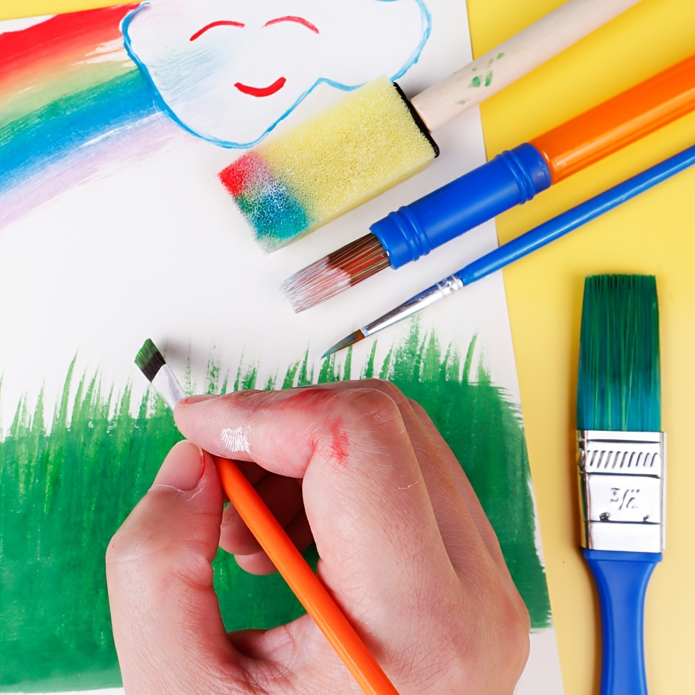 5pcs/set DIY Wooden Sponge Graffiti Painting Brushes for Kids Drawing Toys  Kindergarten Early Educational Toys - AliExpress