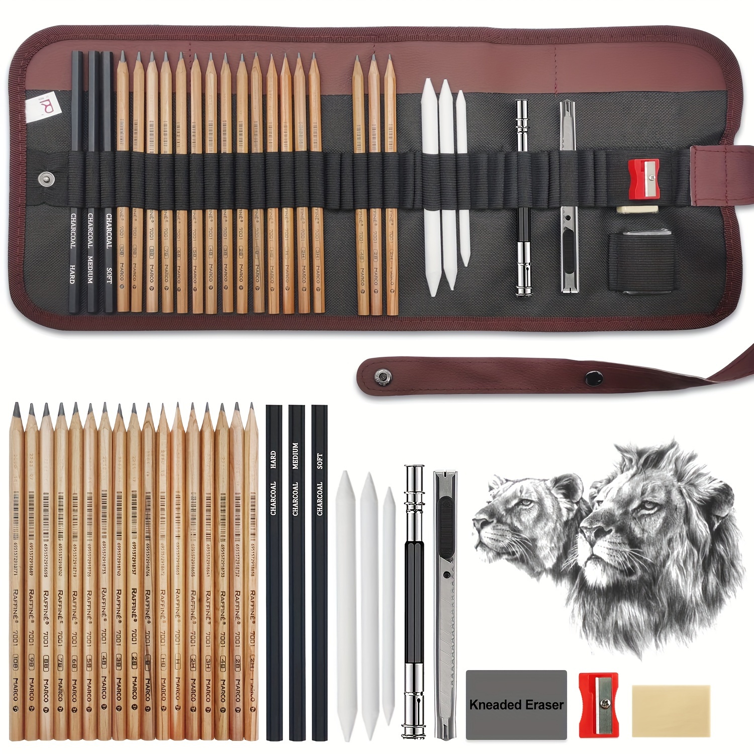 43 PCS Drawing Pencil Set and Sketching Pencils Kit with Portable Zipp —  CHIMIYA