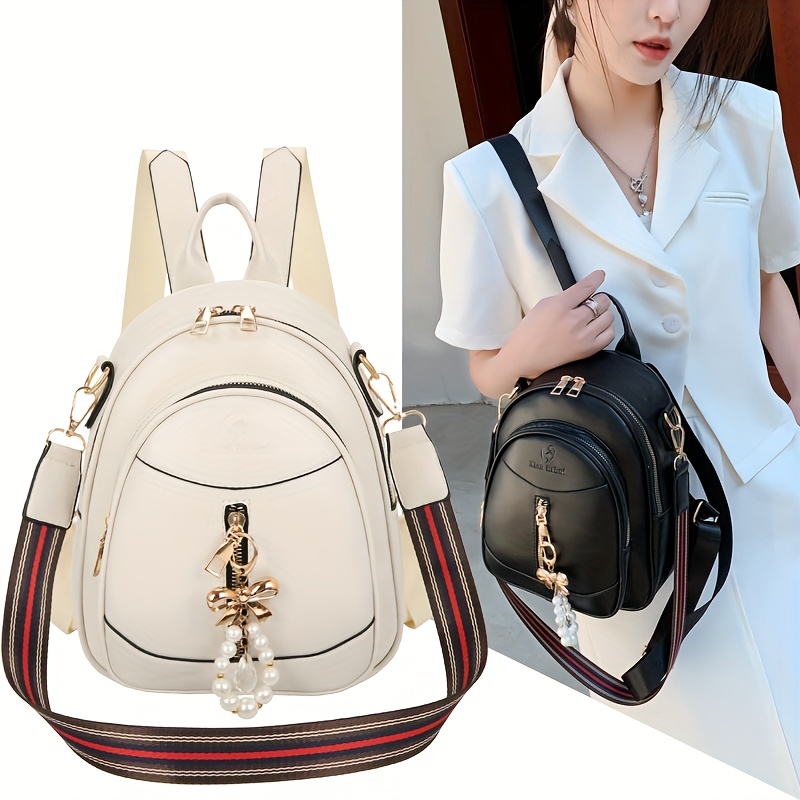 MKP Women Fashion Backpack Purse PU Leather Convertible Medium Ladies  Rucksack Travel Shoulder Bags Handbag and Purse 2Pcs