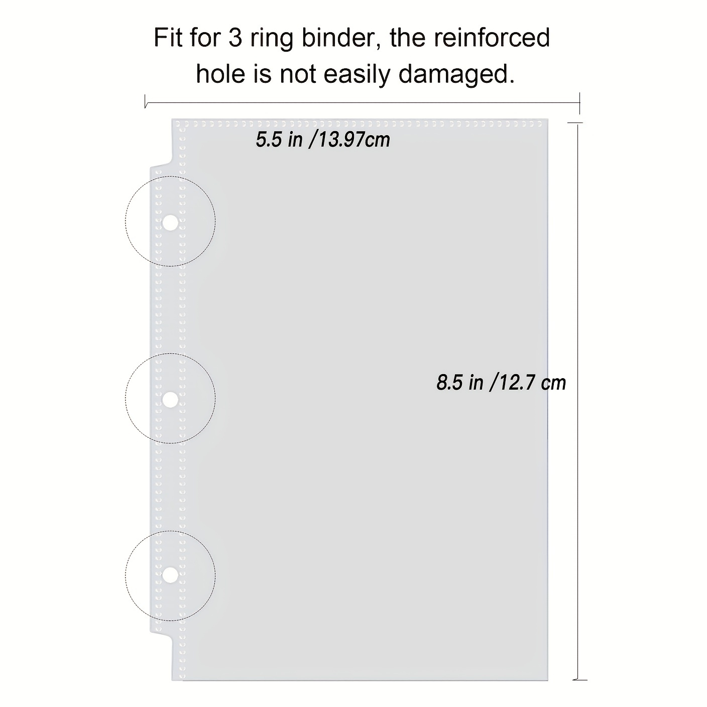 Page Protector Sleeves for Small 5.5 x 8.5in 3 Ring Binders