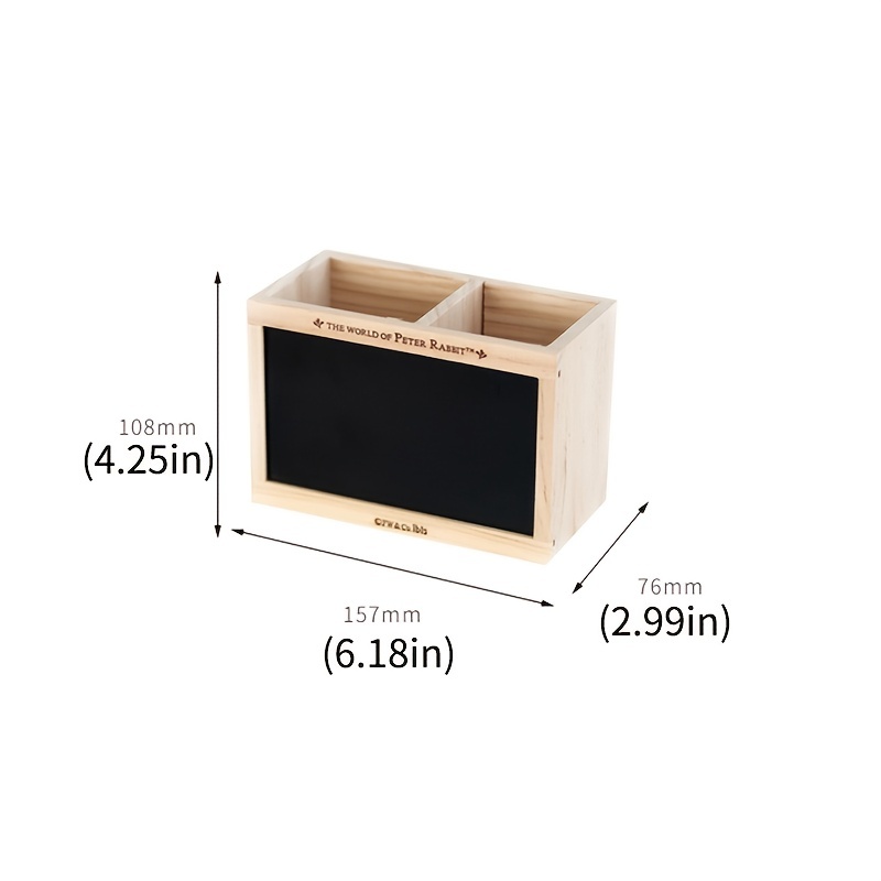 Creative Wood Pencil Holder Desk Pen Holder For Office,Multi Function Pencil  Box With Blackboard