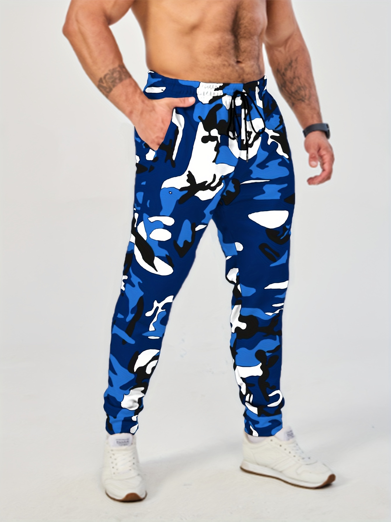 Blue sales camouflage sweatpants