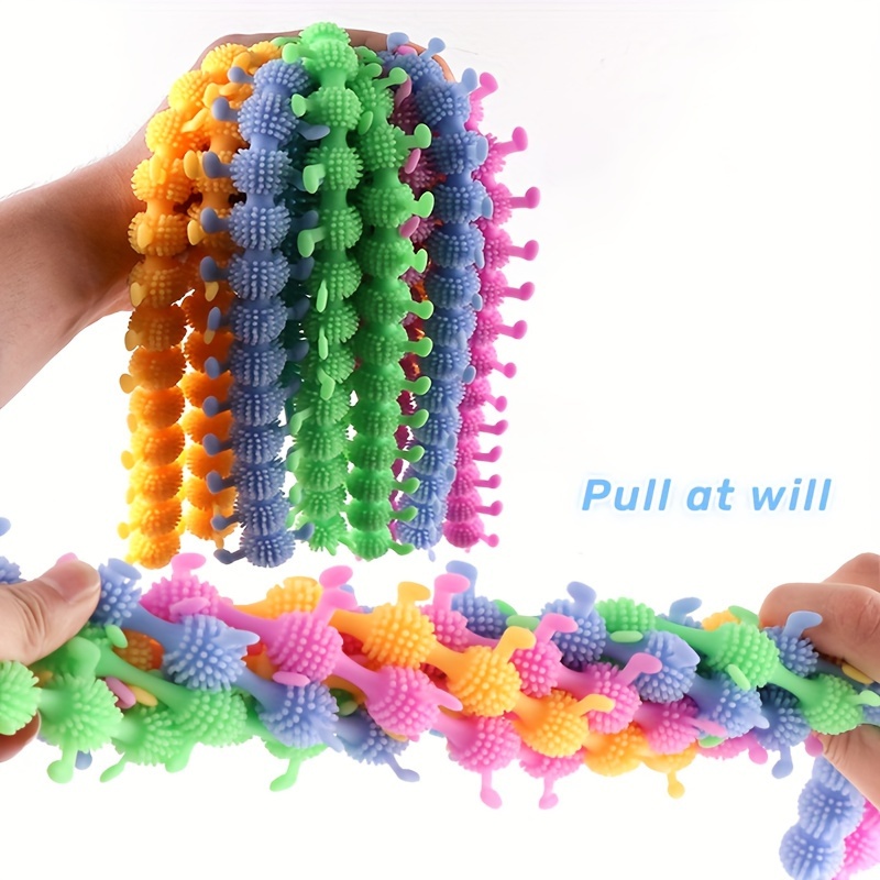 8pcs Wristband Fidget Toys Textured Sensory Toys Worm Noodle Textured  Elastic Rope Fidget Toys Anxie