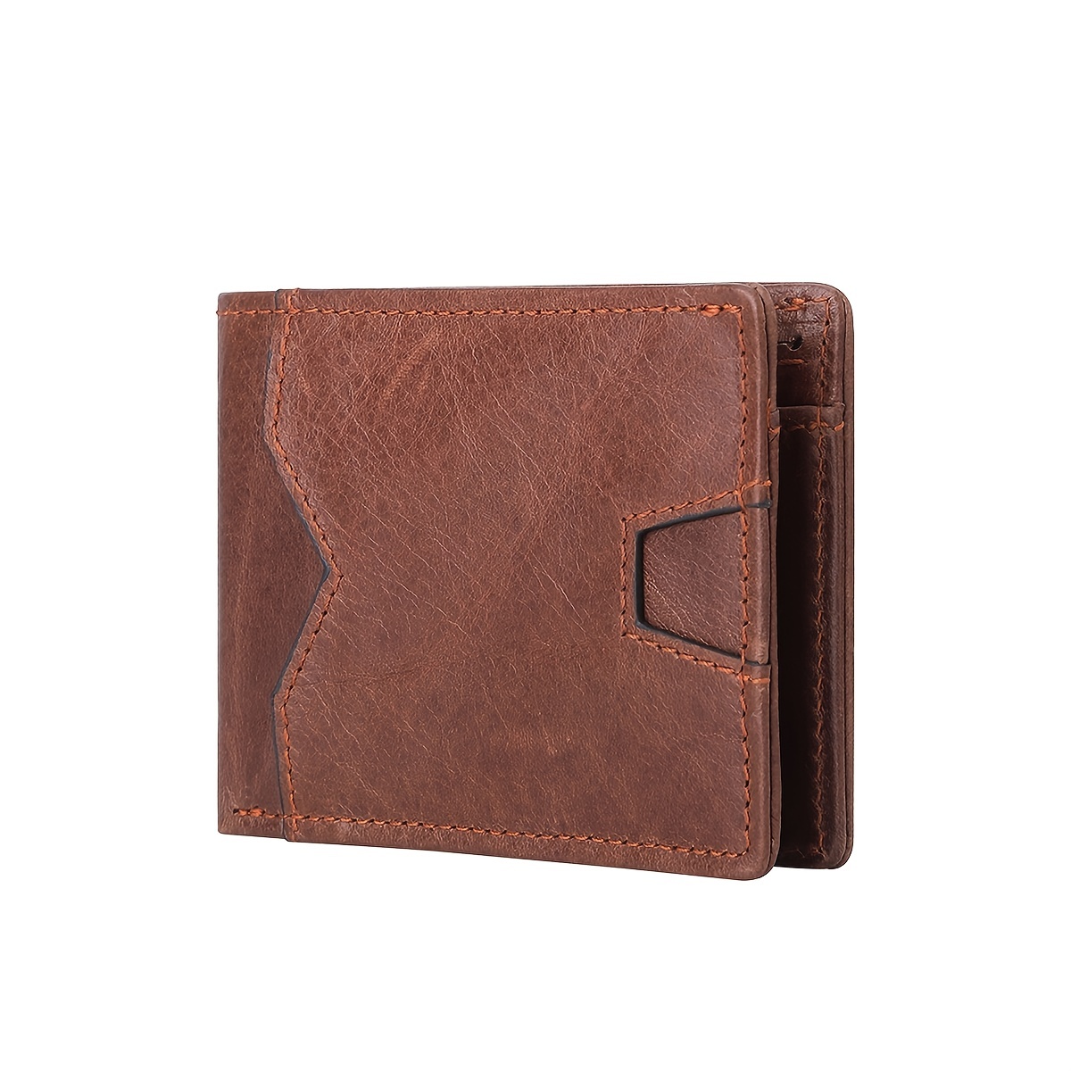 Travel Wallet RFID Blocking Bifold Slim Genuine Leather Thin Minimalist Front Pocket
