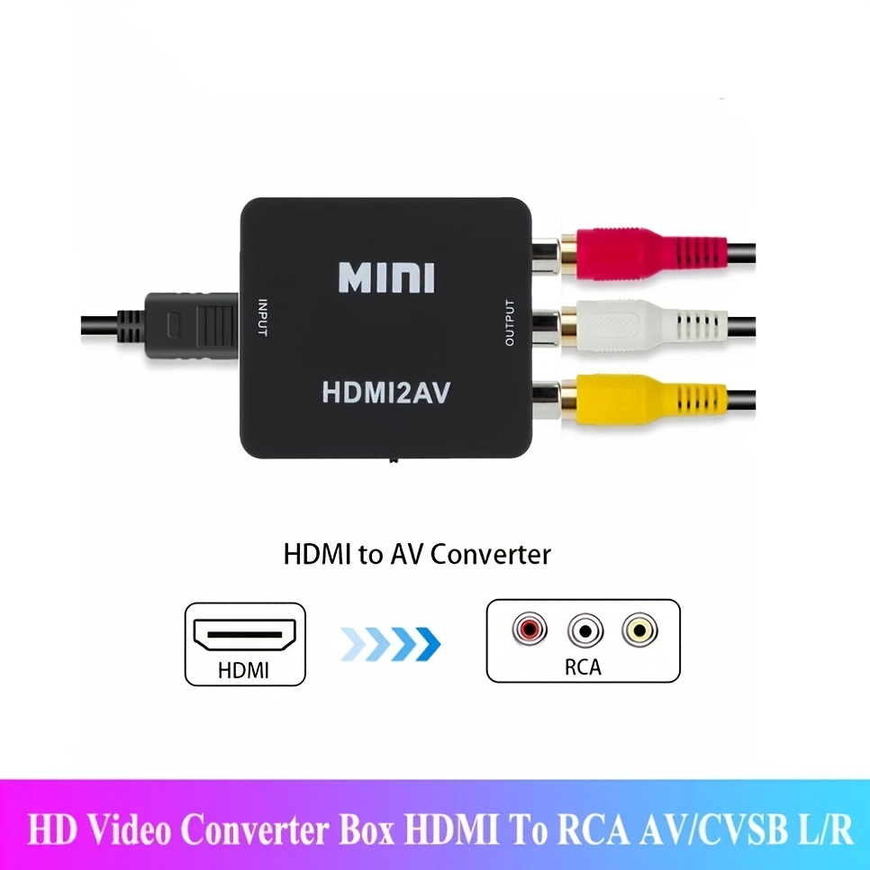 Hdmi Rca 3 Cable Hdmi a Rca Convertidor Adaptador Cable Hdmi Transmisión  UnIdireccional Transmisor Cable 1.5m Rca