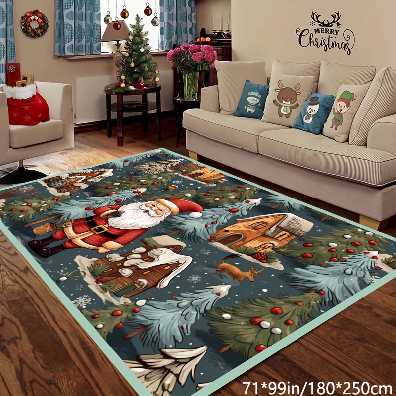 Christmas Santa Claus Carpet Tile Carpet Pattern Rug Soft - Temu Canada