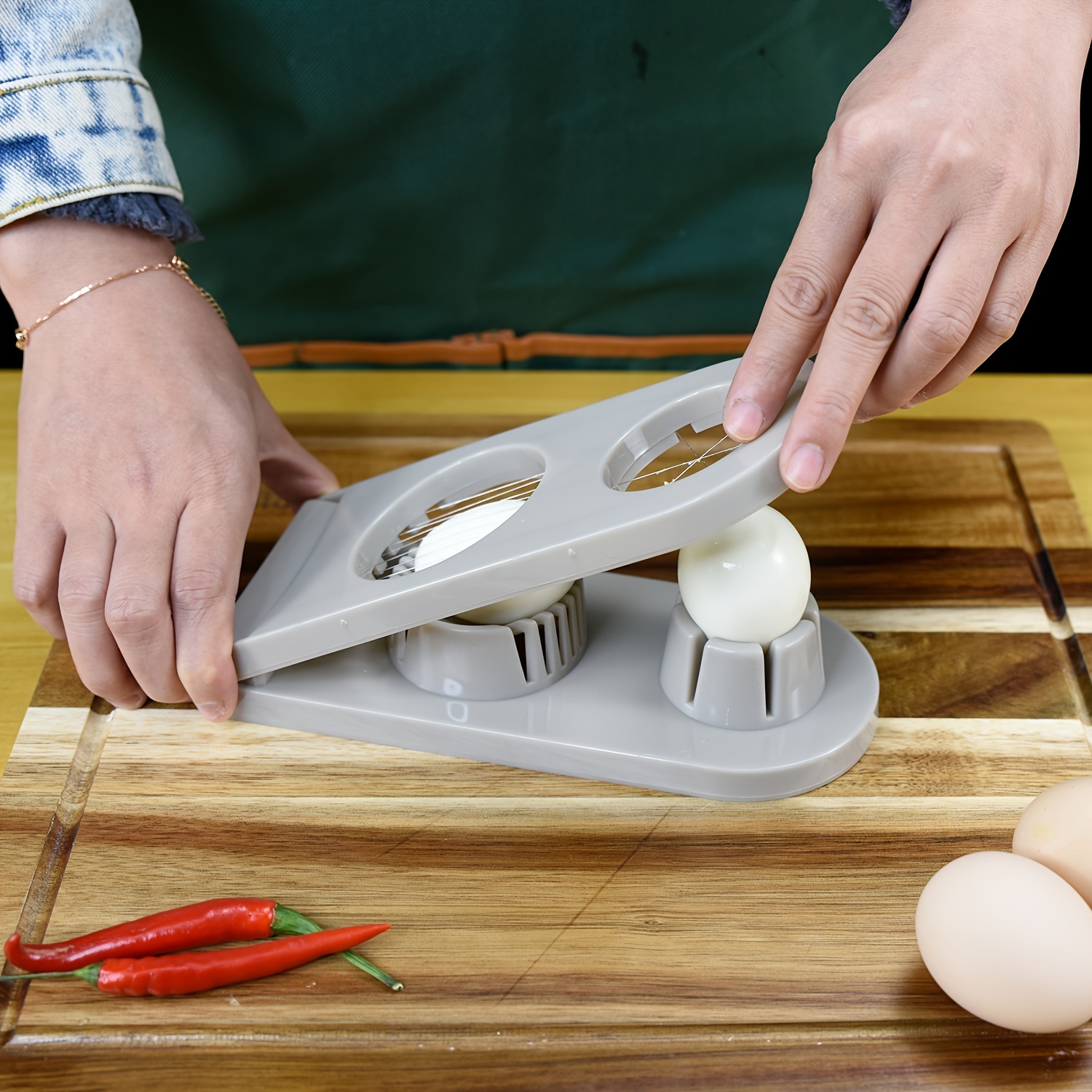 Egg Slicer Dicer For Hard Boiled Eggs Stainless Steel Blades