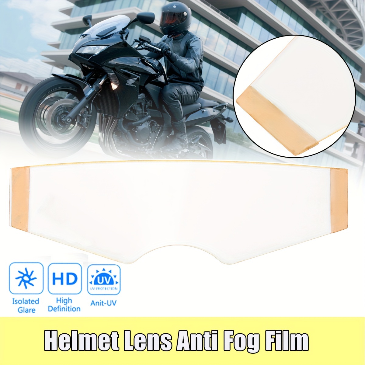 Casque de moto de type universel Anti-pluie Film anti-buée Voiture  électrique Demi-casque Anti-buée Lens Patch