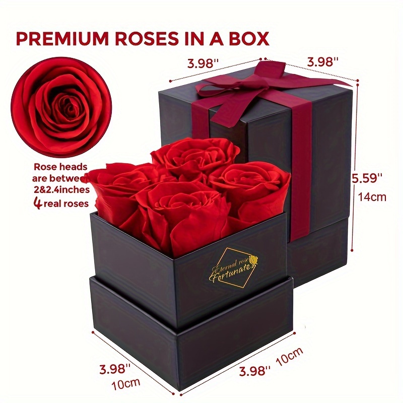 Regalos para el día de San Valentín para ella, regalos de cumpleaños para  mujeres, flores rojas preservadas, regalos de rosas para mamá, San Valentín