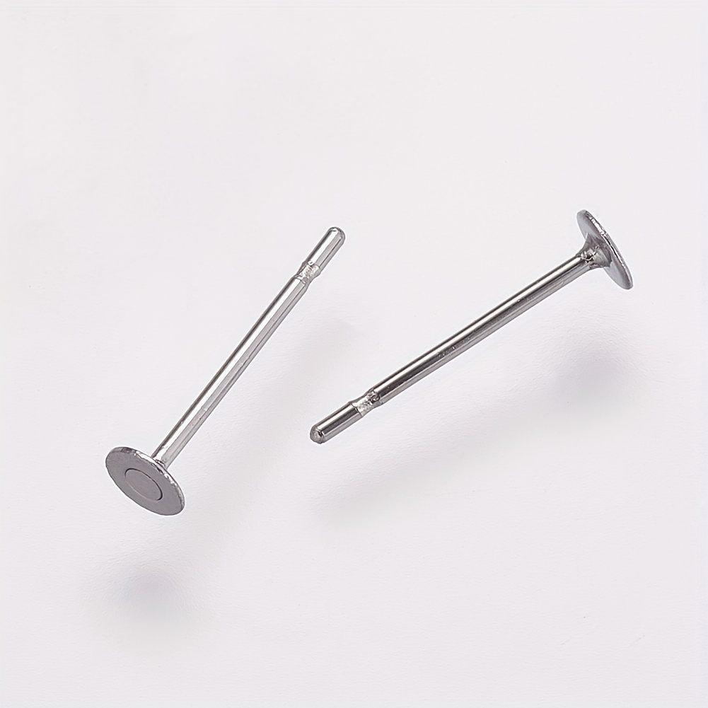 Earring Posts Stainless Steel Flat Earring Pad - Temu