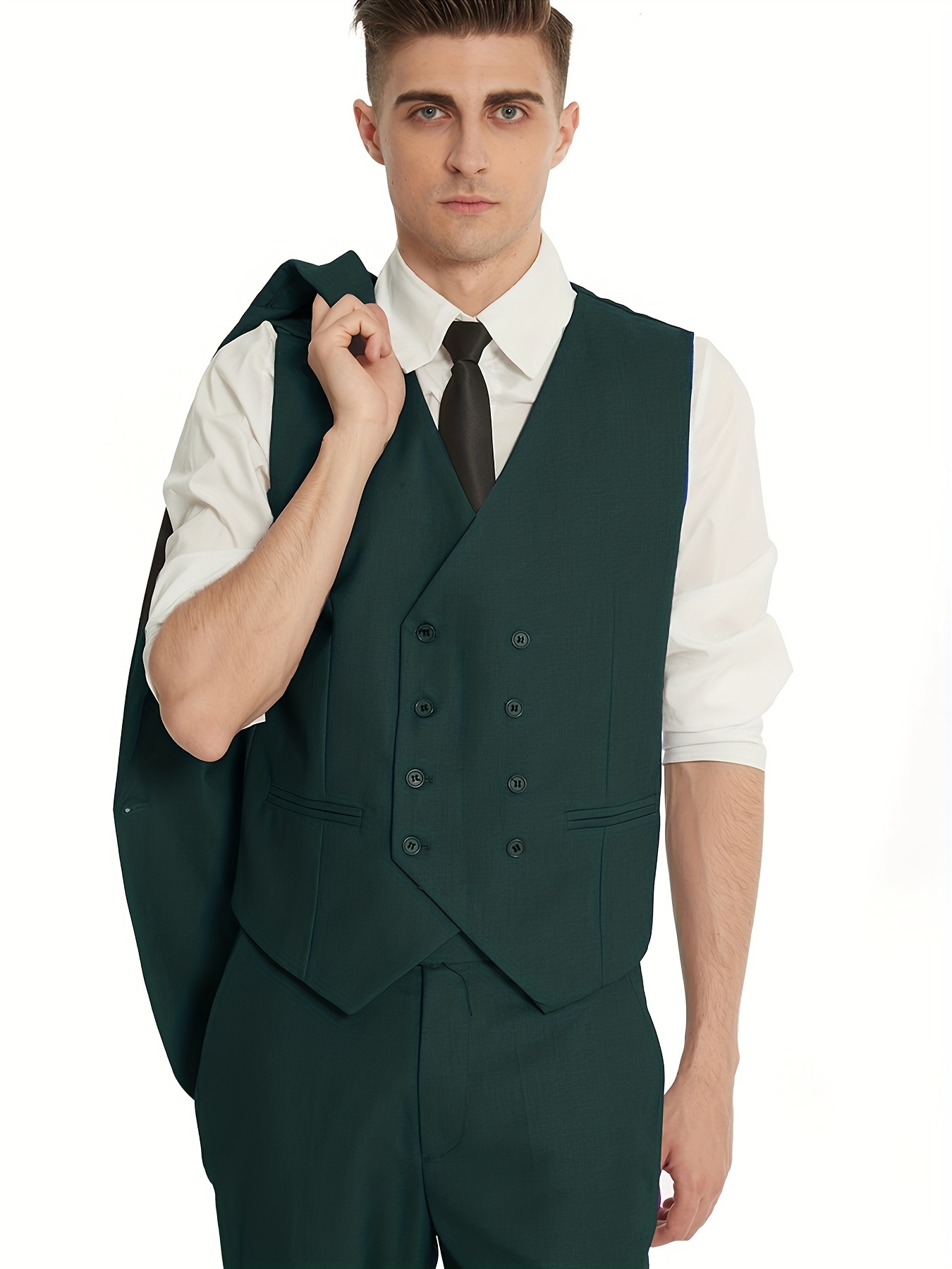 Green Men 3 Piece Suit Slim Fit Groom Party Prom Dinner Tuxedo