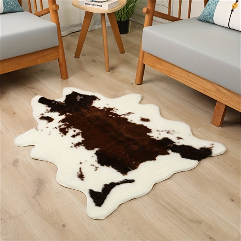 Cow Print Area Rug Faux Cowhide Area Carpet Animal Print Mat - Temu