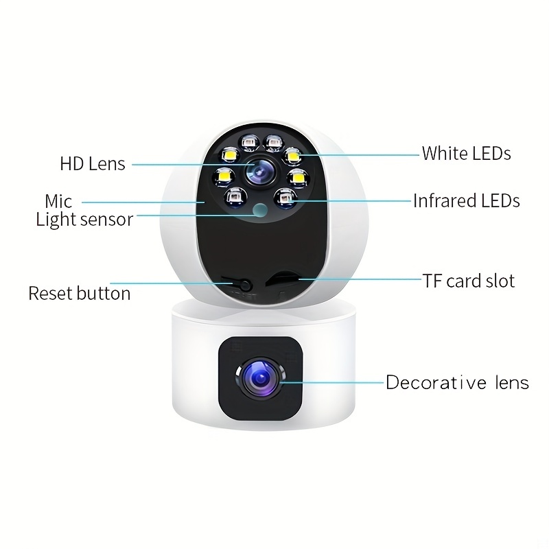 Caméra de surveillance intérieure sans fil avec vision nocturne