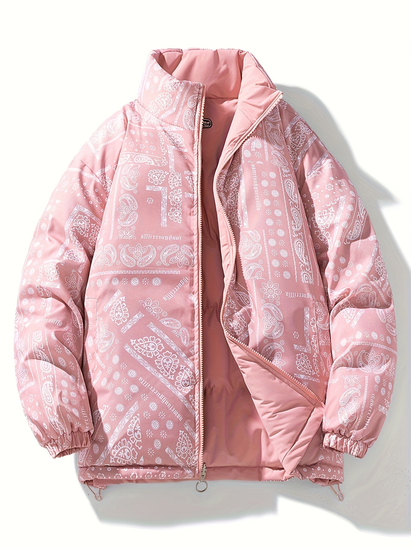 Paisley Bandana Pink Bandana Puffer Jacket Mens Readymade Bandana