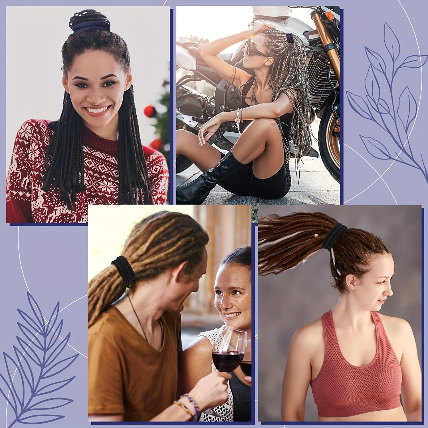 Colorful Spiral Lock Hair Tie Dreadlock Ponytail Holders