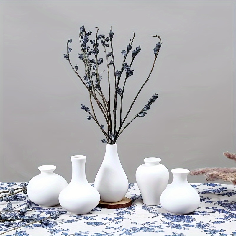 Ceramic Vase Set of 3, Small Ceramic Flower Vase, Modern Boho Farmhouse  Home Decor, Decorative vase for Decor Wedding Home Visit, Living Room-Beige
