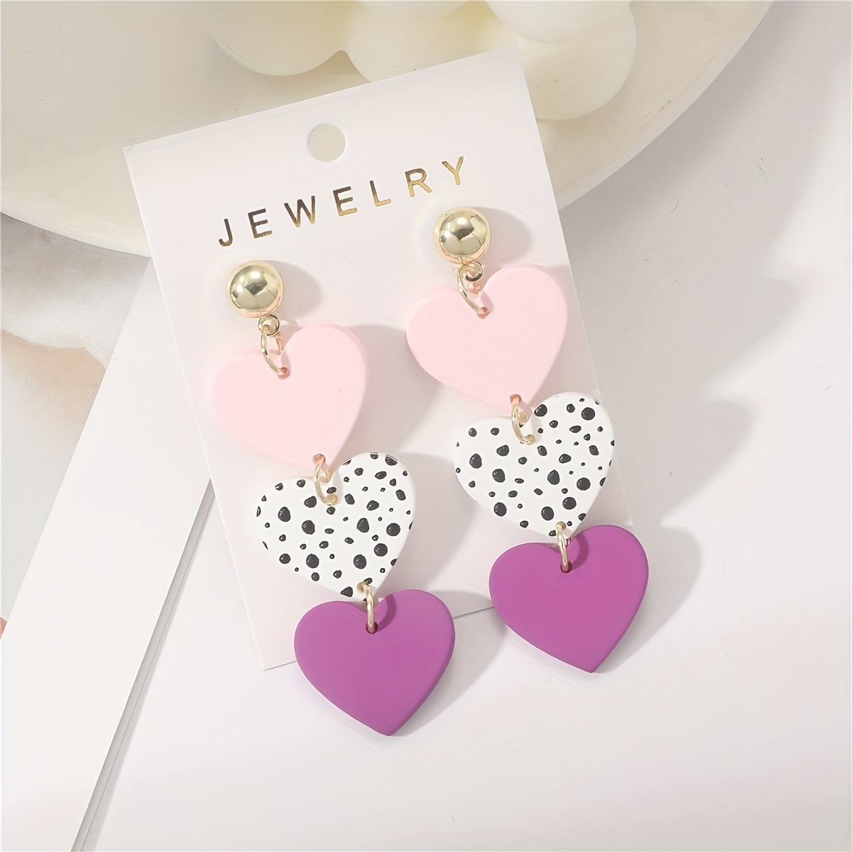 

1 Pair Of Women's Valentine's Day Print Clay Texture Sexy Love Acrylic Earrings