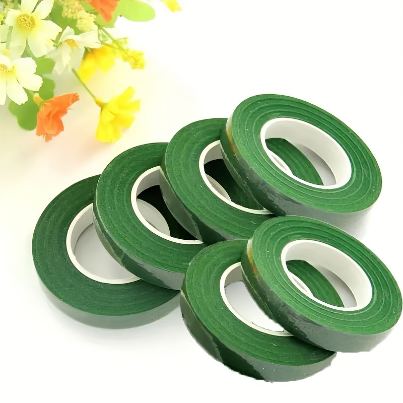 

6 Rolls, Dark Green Adhesive Tape, 20 Yards/18 Meters Floral Tape, Dark Green Floral Tape, Used For Floral Bouquet Arrangement, Stem Wrapping Process