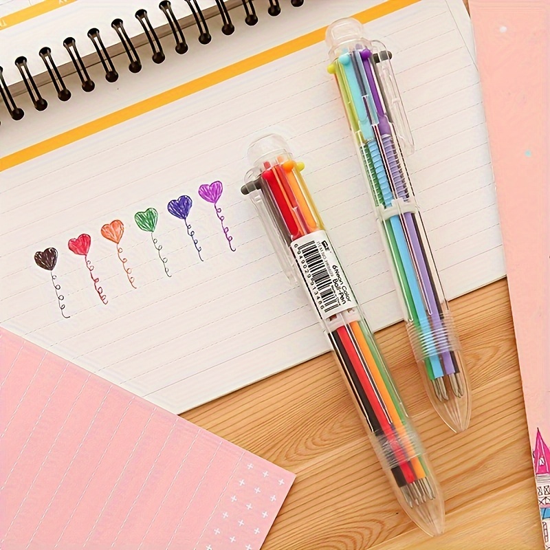 6-color Ballpoint Pen Multi-color Gel Pen Graffiti Marker Pen Stationery For School