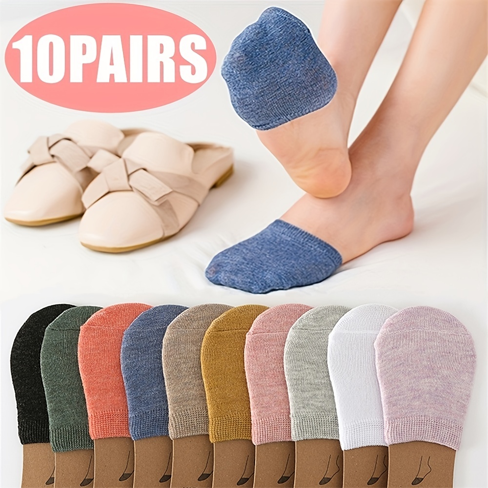 

10 Pairs Women Toe Topper Socks Toe Liner Sock Half Socks No Show Low Cut Socks Half Toe Sock Liner Socks For Women