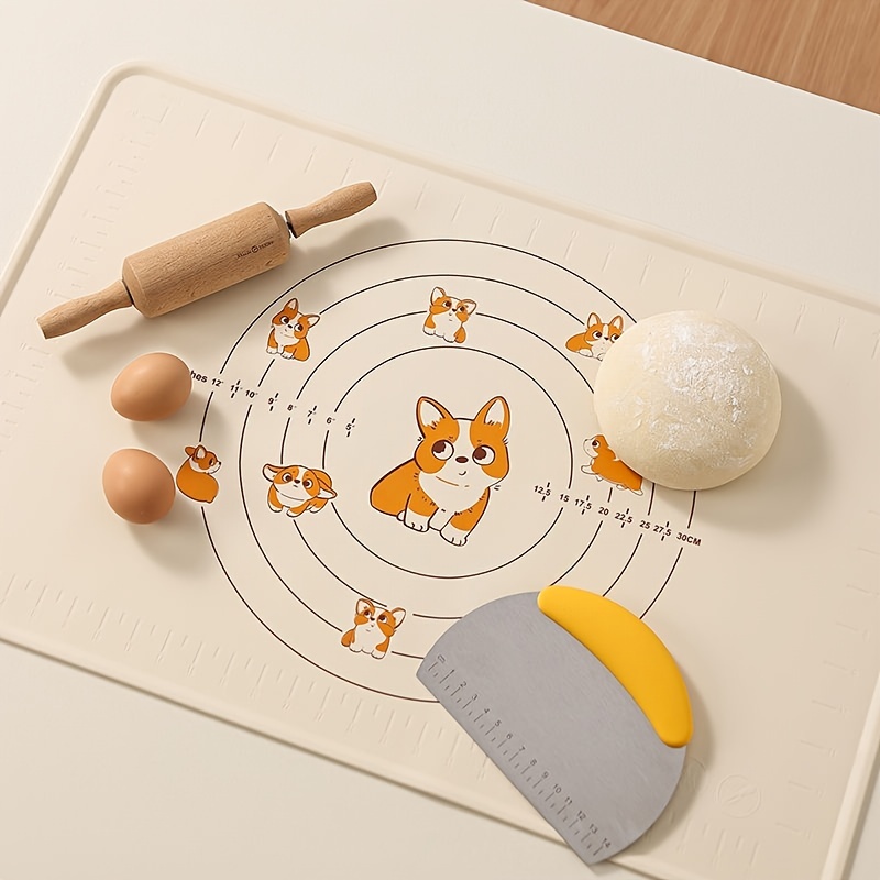 1pc Silicone Baking Mat Kneading Dough Mat Easy-to-store Thinly Silicone  Baking Mat Kneading Dough Mat With Scale Size For Pastry Pizza Cake Rolling  Dough Non Stick Tablemat Sheet Kitchen Mat