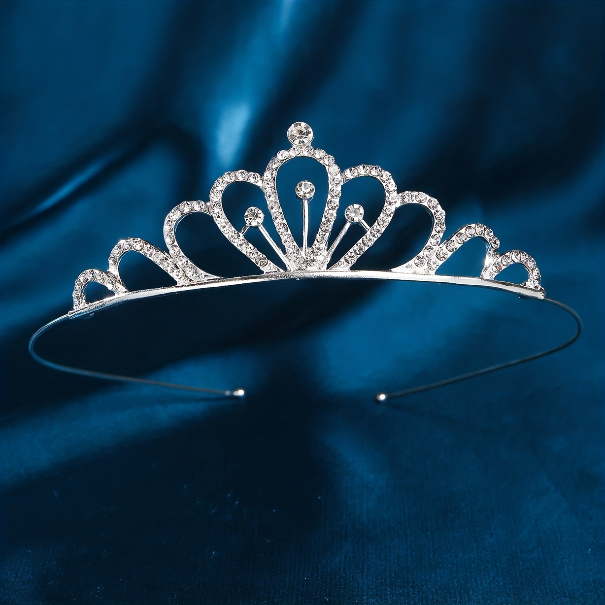 1 Corona De Metal Plateado Con Diamantes De Imitación, Corona Para El Pelo,  Accesorios Para El Cabello De Princesa, Boda, Novia, Elegancia, Corona, Ti