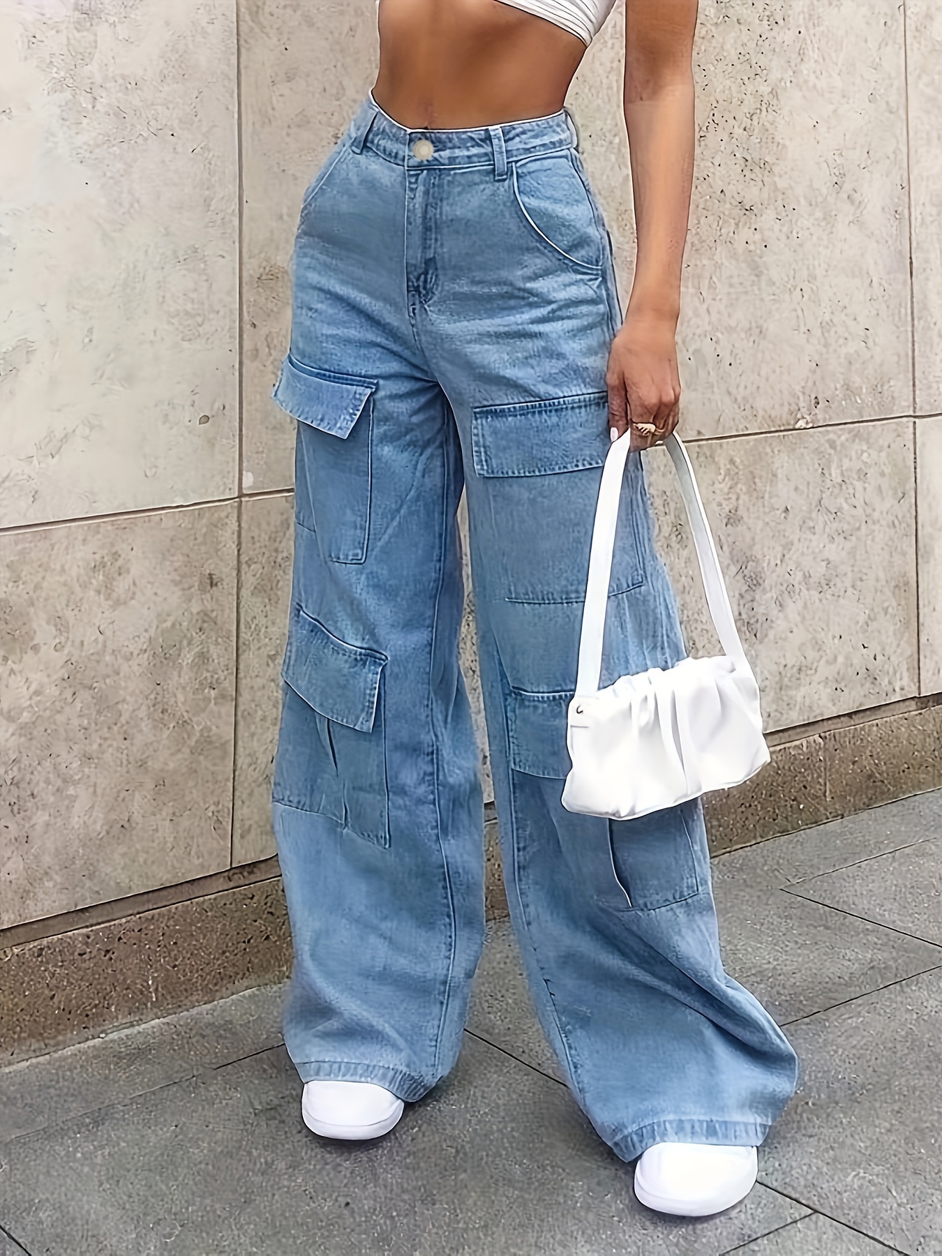 Mericiny Women Side Pocket Baggy Jeans High Waisted Wide Leg Baggy Jeans  Trousers Y2K Streetwear Cargo Pants (A, S) : : Clothing, Shoes &  Accessories