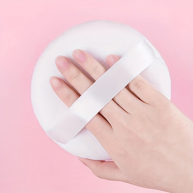 Extra Large Jumbo Size Powder Puff For Body Face Soft Round Makeup Puff Sponge With Satin Handle Use For Dusting Powder Or Blending Setting