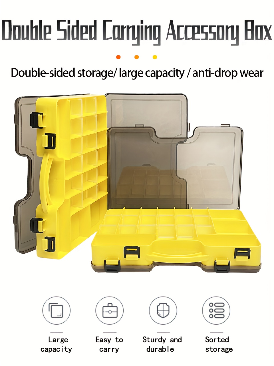 1pc Yellow Multi-grid Tool Box, Parts Organizer Box, Plastic Household  Screw Storage Box, Electronic Accessories Box, Garage Tool Storage Box,  Garage