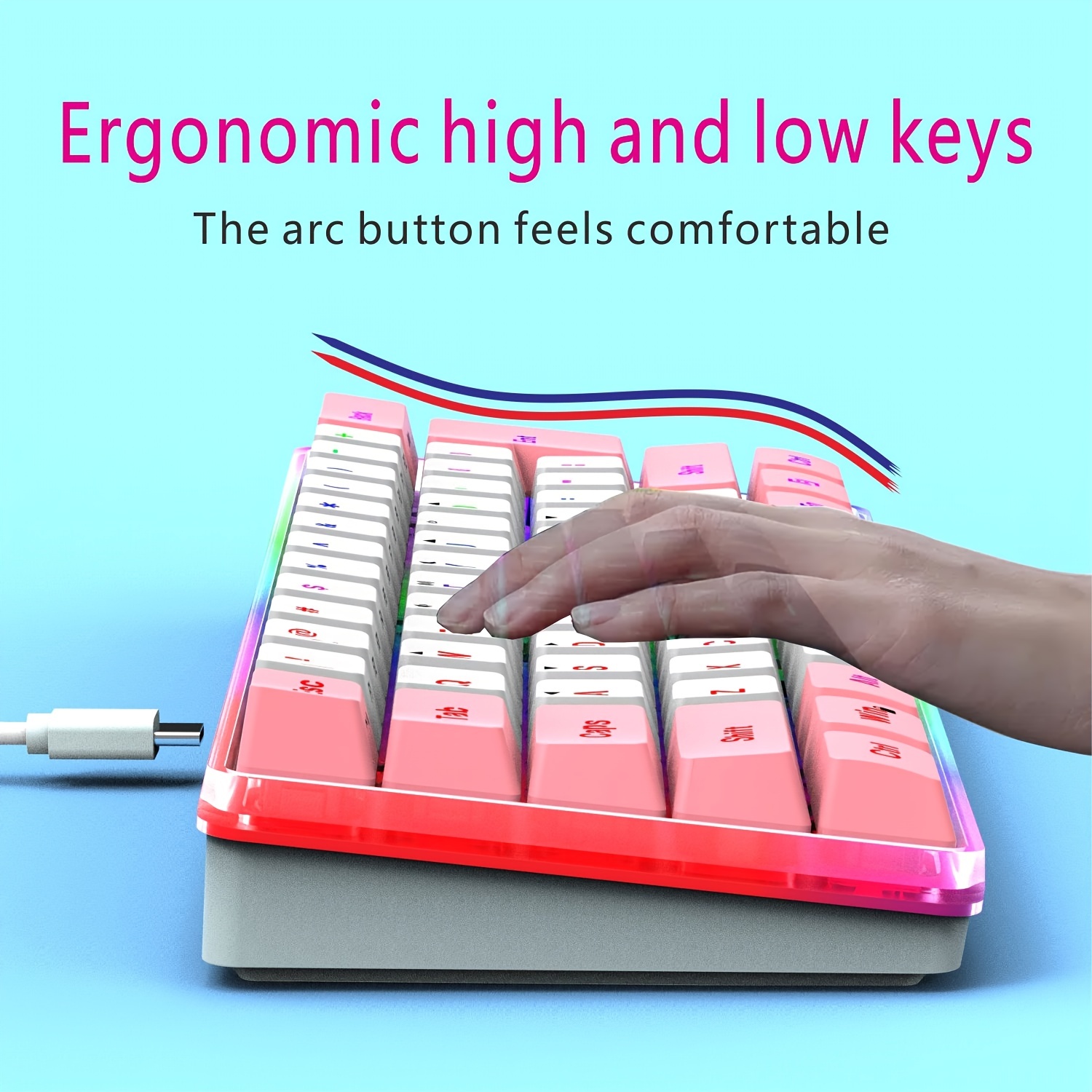 pink ergonomic keyboard