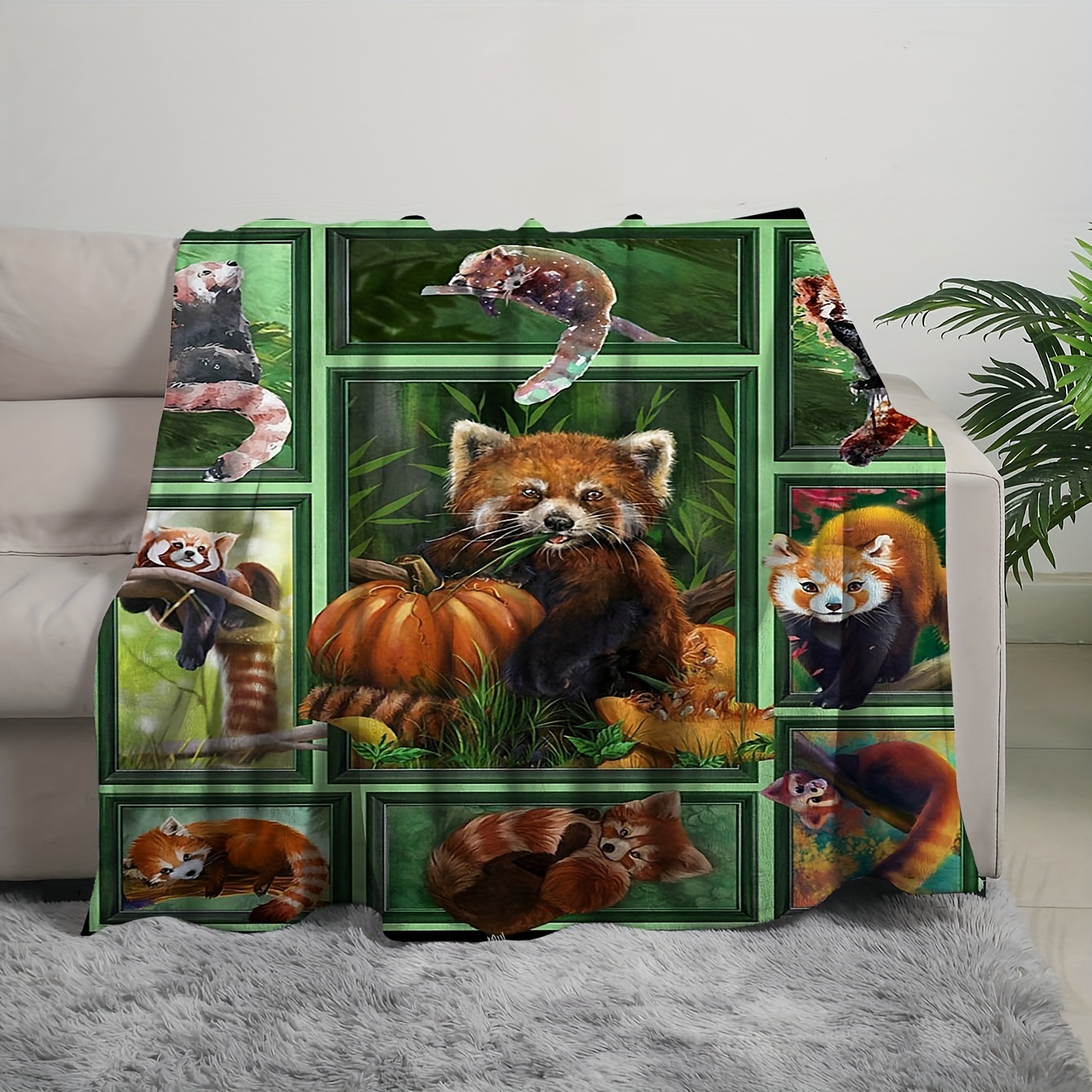 Digital Printed Blanket Soft Flannel Blanket Raccoon Blanket Temu