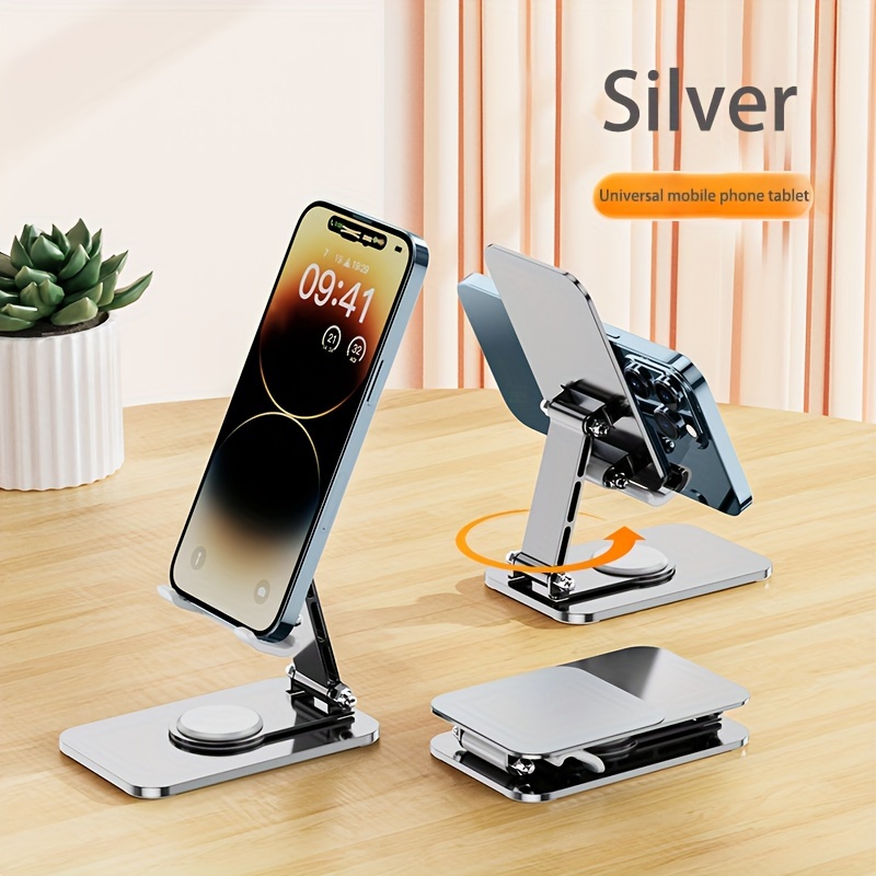 2 pièces Silver Color Support de téléphone portable réglable