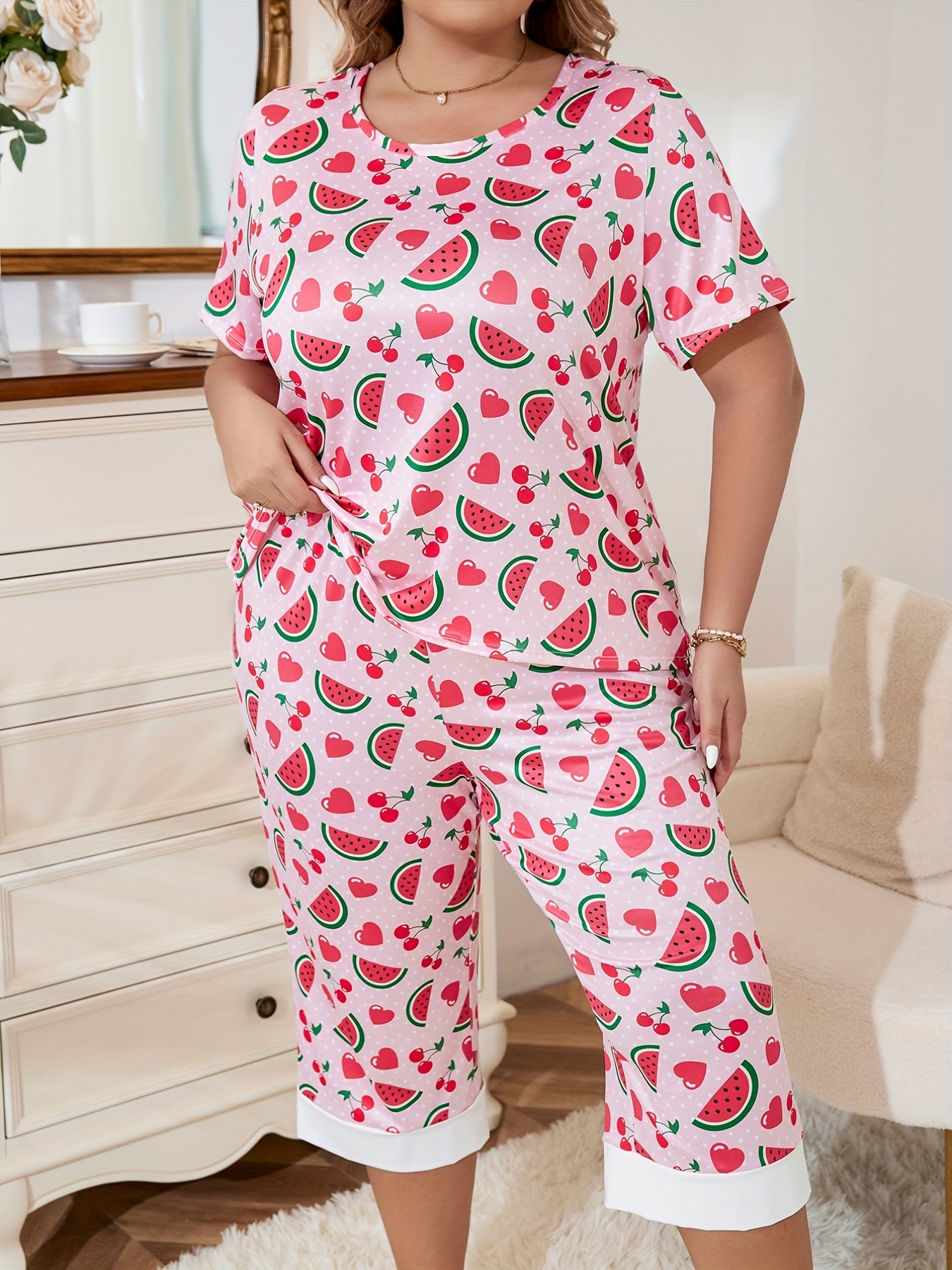 Women Capri Pajama Sets - Temu