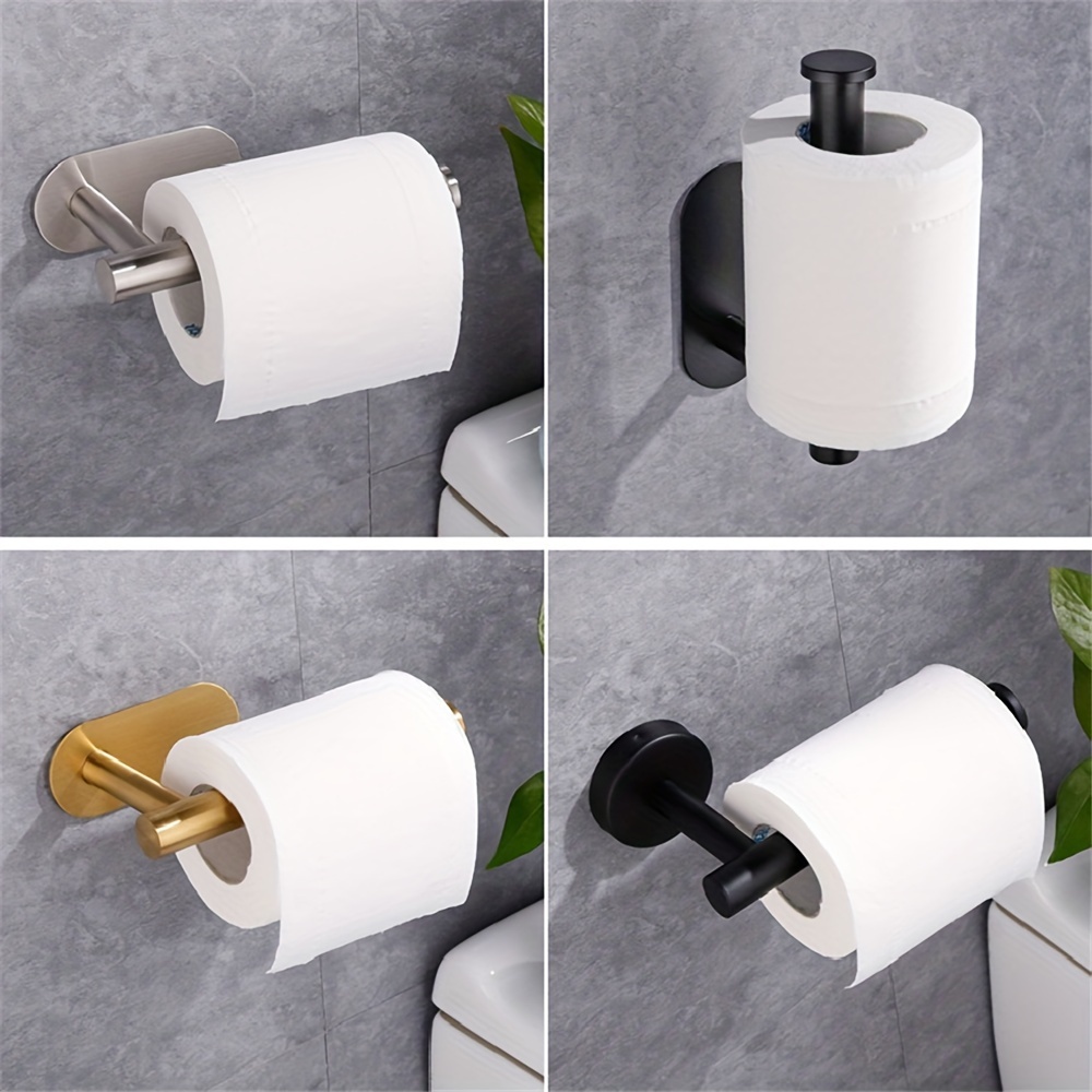 1 pza. Soporte para papel higiénico de acero inoxidable, estante  autoadhesivo, dispensador de papel higiénico montado en la pared,  portarollos para baño y cocina - Temu