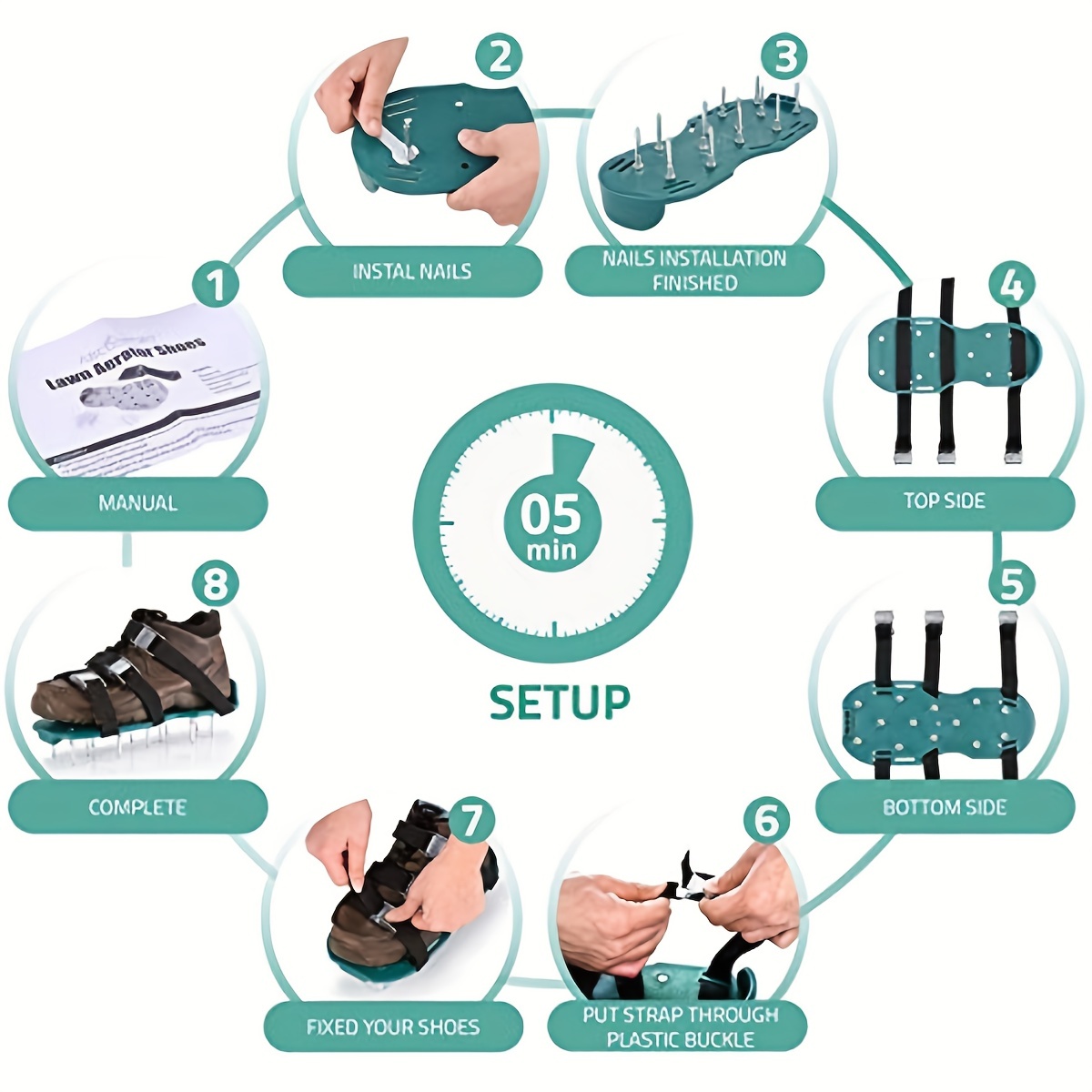 Lawn Aerator Shoes for Yard Aerating Grass Soil Aeration Tool