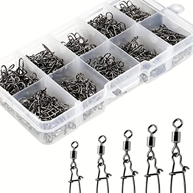210pcs Fishing Swivel Snap Connector Kit - Rolling Ball Bearing Snap  Swivels for Tackle 2-4/5/6/8
