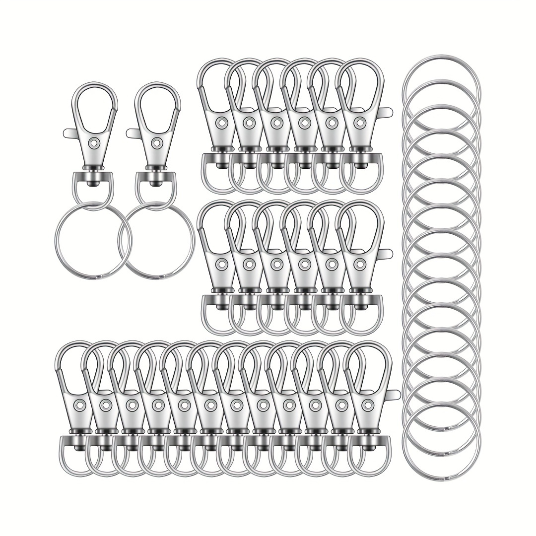 50 Pcs D-snap Hook Keychain Zinc Alloy Key Chain Hooks Rotary Key Ring Hooks