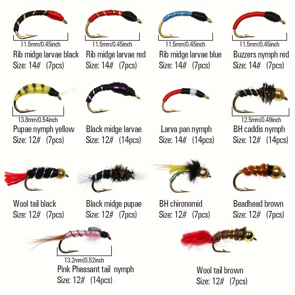 Jamyor 6Pcs/Set 12 Realistic Nymph Scud Fly for Trout Fishing