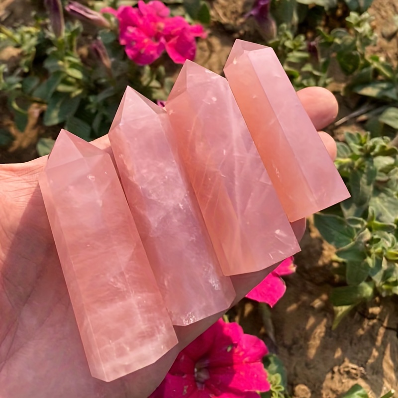 Rose Quartz Natural Healing Crystal Tower
