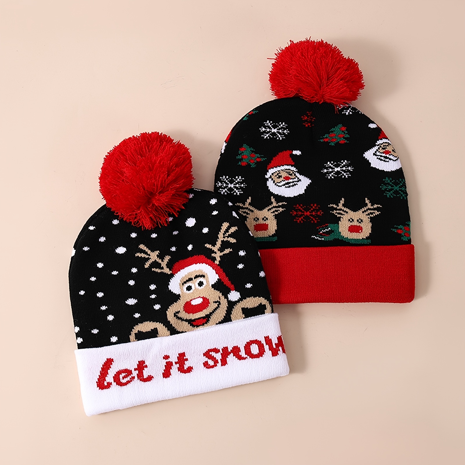 1pc New Women's Multicolored Two-way Hat & Scarf Set With Letter Print,  Knitted Winter Cap For Daily Wear