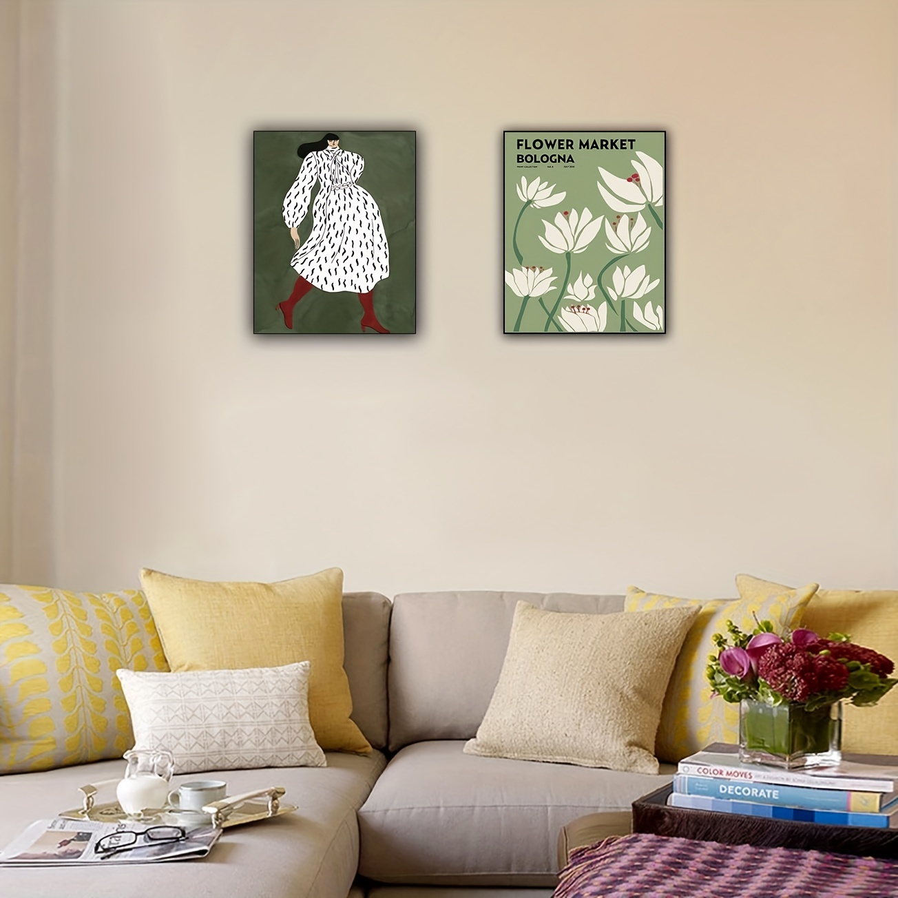 2pcs Matisse Decorative Paintings Printed Canvas Wall Stickers