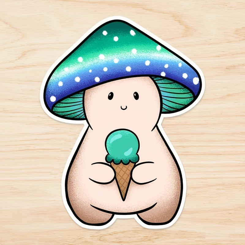 Cute Little Animal Mushroom Water Bottle Stickers Waterproof - Temu