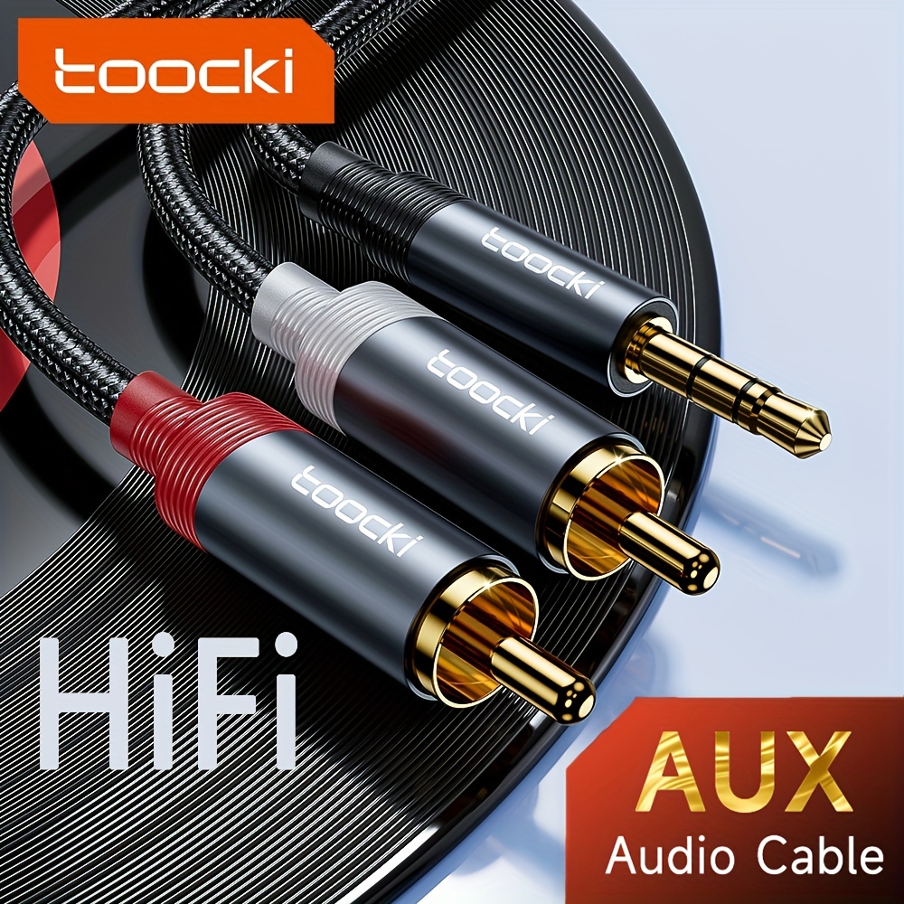 Cable Rouge Blanc 2 RCA Stéréo 3.5mm Mini Jack Audio Aux pour Portable PC  Soun