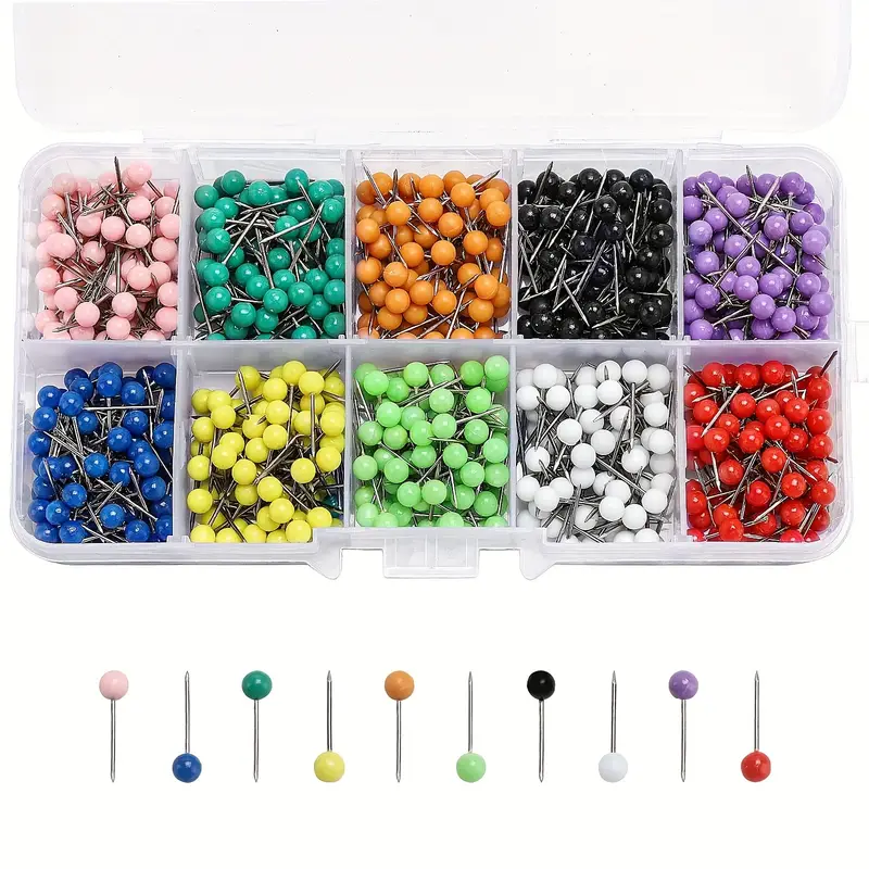 Push Pins Map Tacks Assorted Color Round Head Push Pins With - Temu